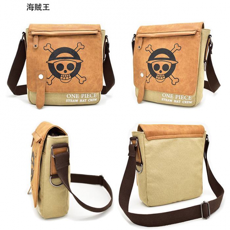One Piece Full color PU canvas bag shoulder bag Messenger bag 25X7X28CM 0.5KG