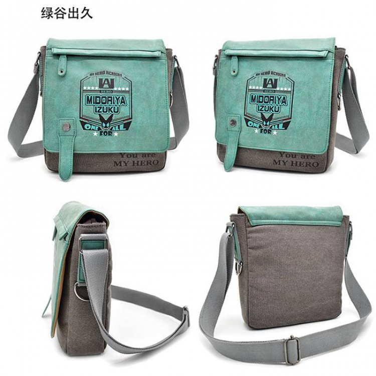 My Hero Academia Midoriya Izuku Full color PU canvas bag shoulder bag Messenger bag 25X7X28CM 0.5KG