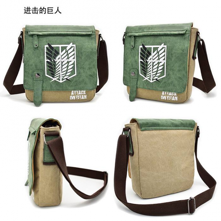 Shingeki no Kyojin Full color PU canvas bag shoulder bag Messenger bag 25X7X28CM 0.5KG