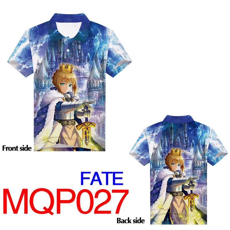 fate anime 3d printed polo tshirt 2xs to 4xl