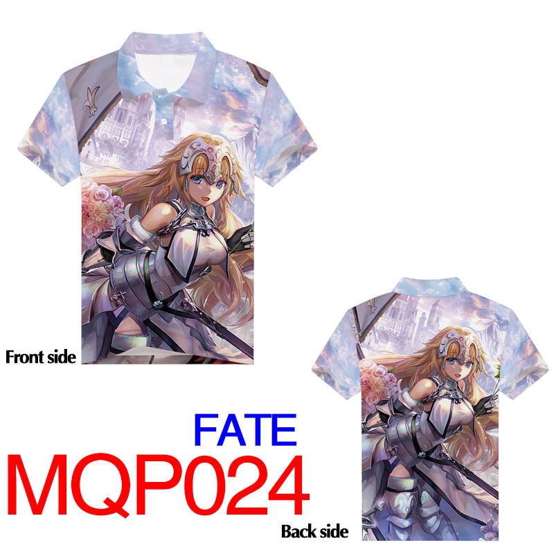 fate anime 3d printed polo tshirt 2xs to 4xl