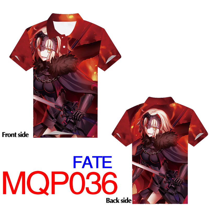 fate anime 3d printed polo tshirt 2xs to 4xl
