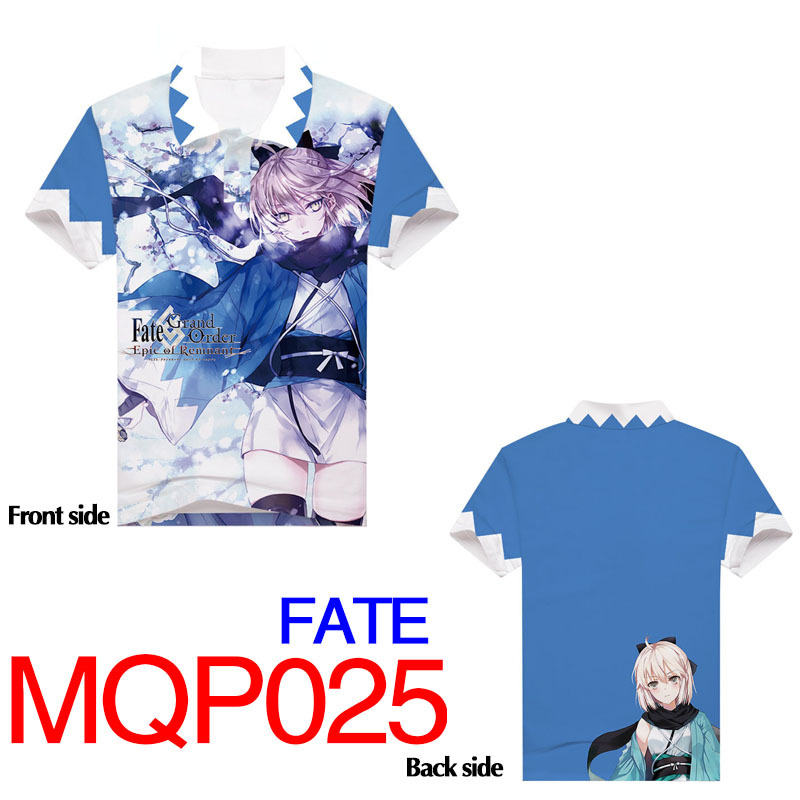 fate anime 3d printed polo tshirt 2xs to 4xl