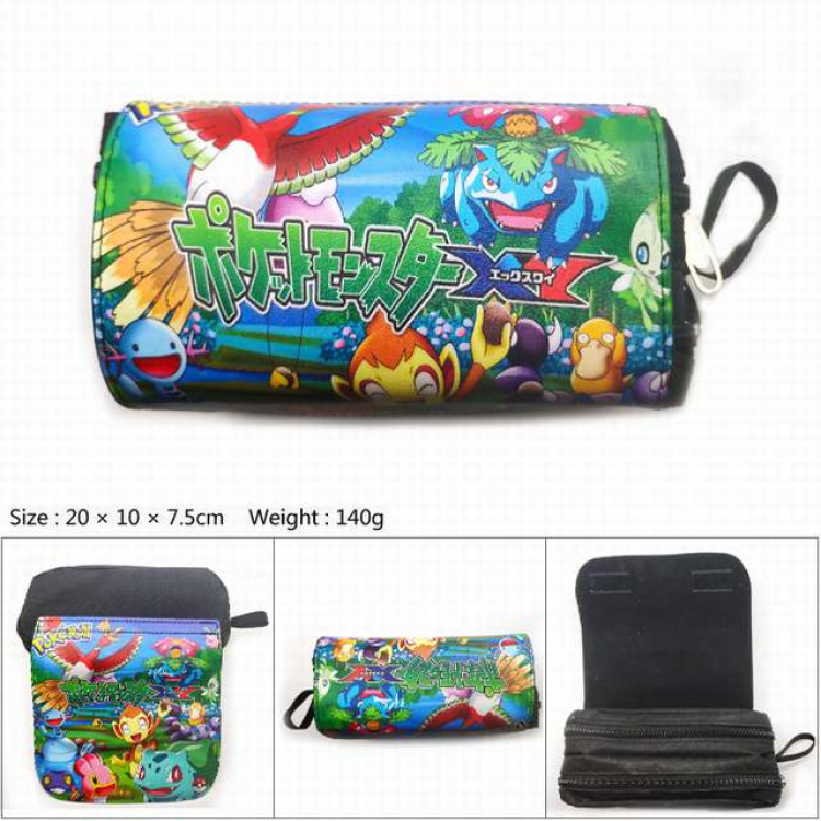 CG-010-Pokemon Bulbasaur Double zipper student pencil bag stationery bag 20X10X7.5CM 140G