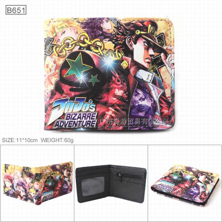 JoJos Bizarre Adventure Full color Twill two-fold short wallet Purse 11X10CM B651