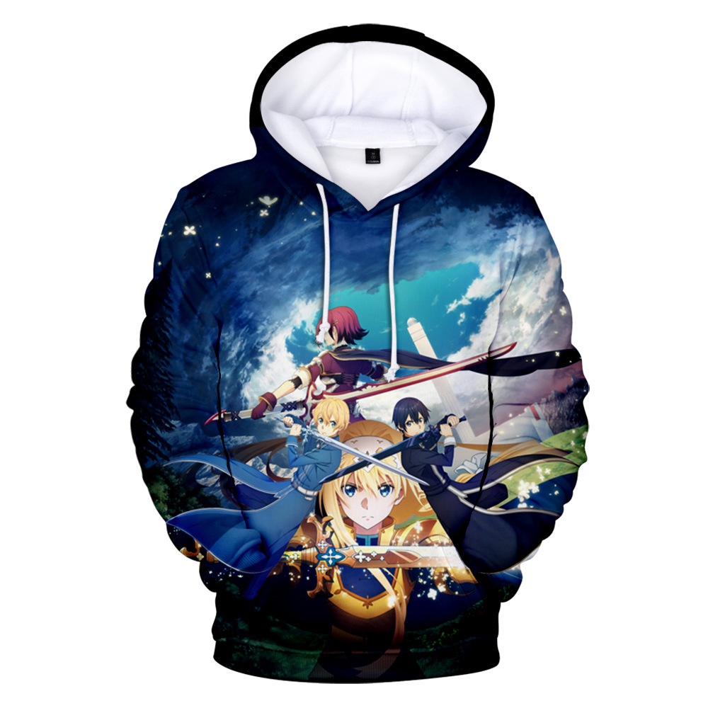 sword art online anime 3d printed hoodie 2xs to 4XL