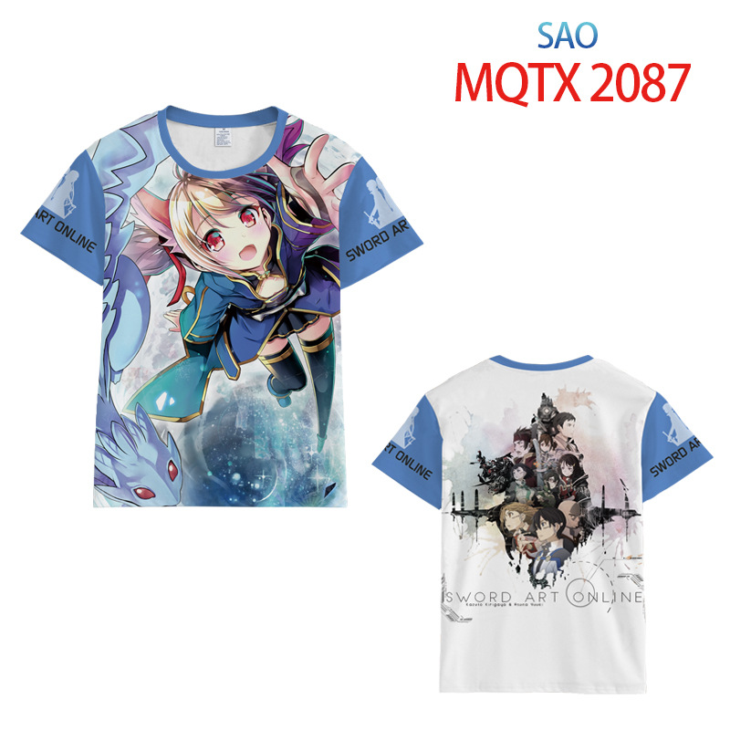 sword art online anime 3d printed tshirt 2xs to 5XL