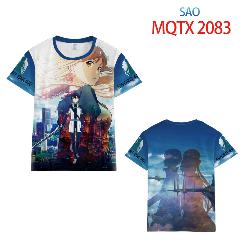 sword art online anime 3d printed tshirt 2xs to 5XL