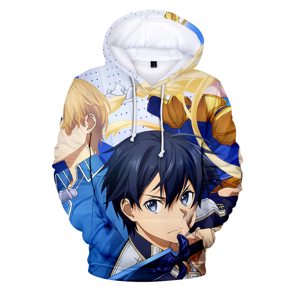 sword art online anime 3d printed hoodie 2xs to 4XL