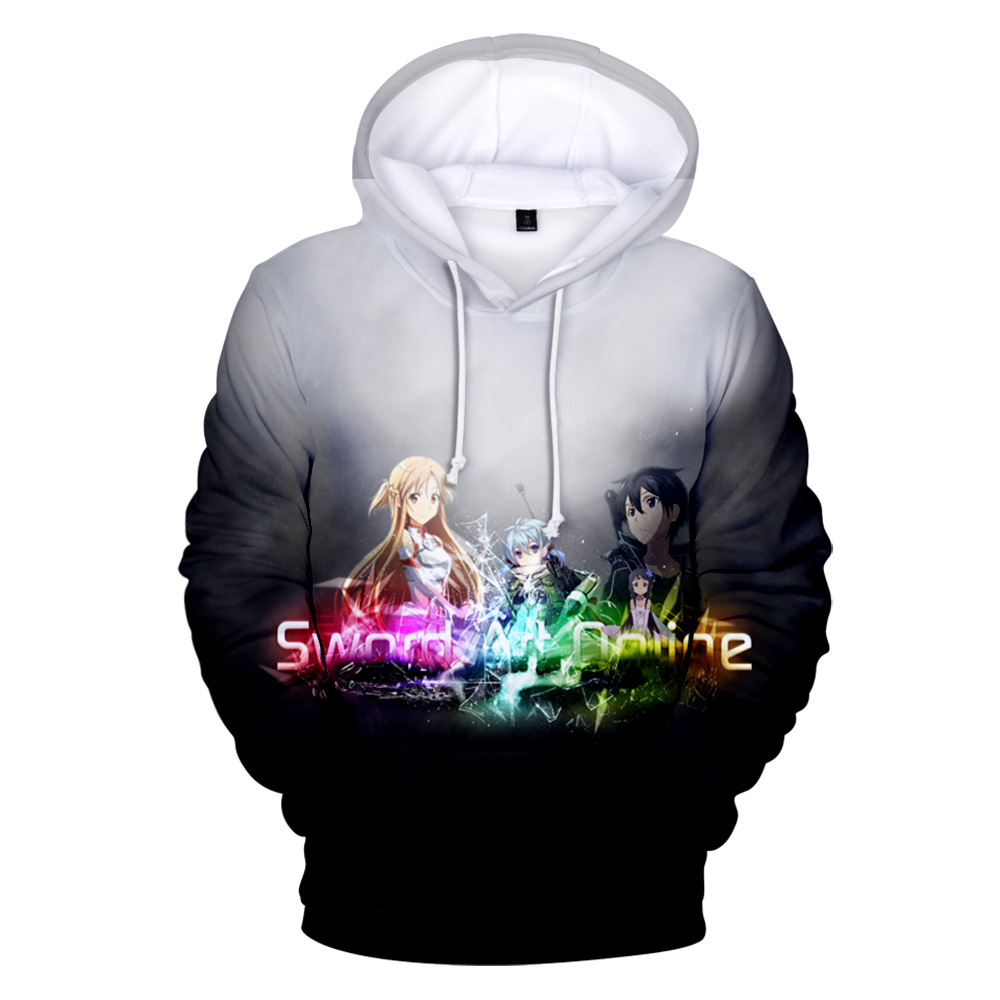 sword art online anime 3d printed hoodie 2xs to 4XL