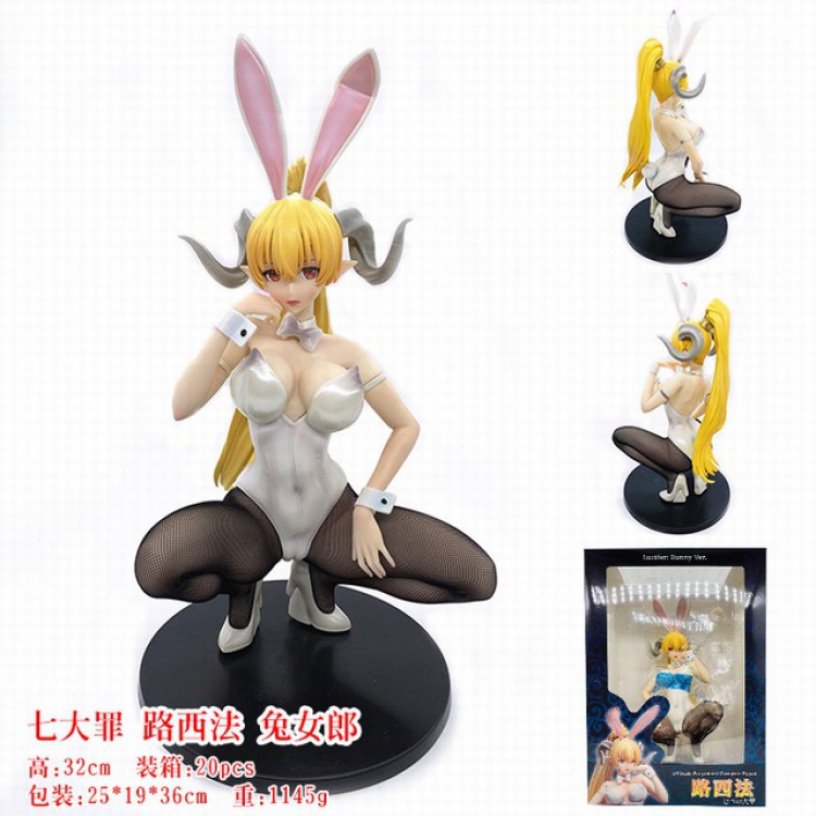 The Seven Deadly Sin Lucifer White Rabbit Hardware Sexy beauty girl Boxed Figure Decoration Model 32CM 1.145KG a box of