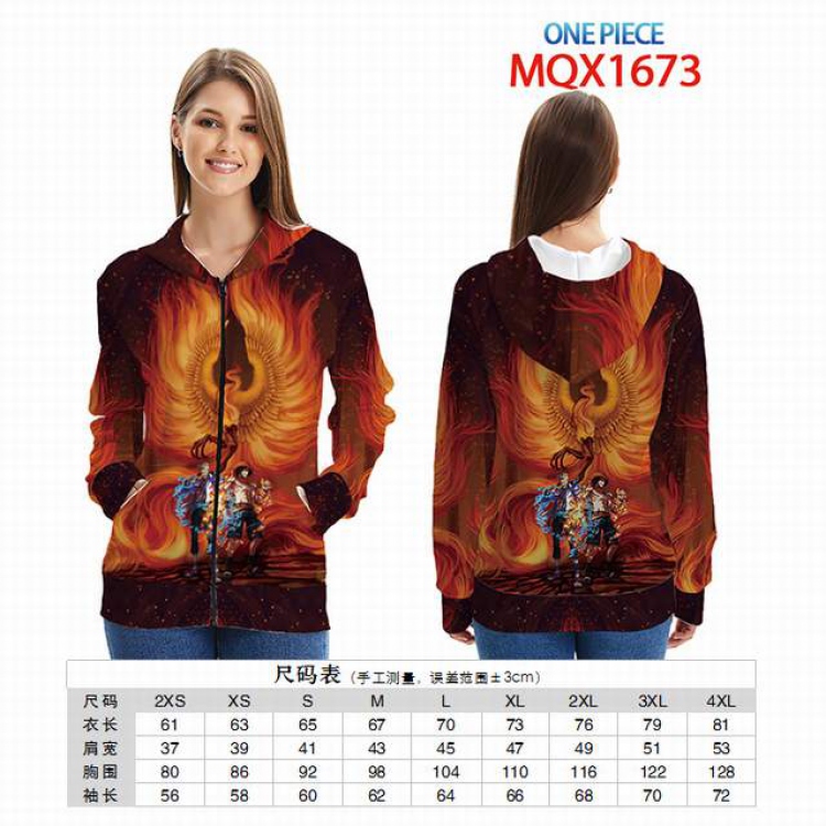 One Piece Full color zipper hooded Patch pocket Coat Hoodie 9 sizes from XXS to 4XL MQX 1673