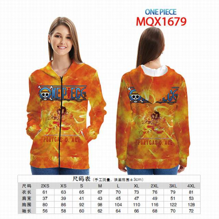 One Piece Full color zipper hooded Patch pocket Coat Hoodie 9 sizes from XXS to 4XL MQX 1679