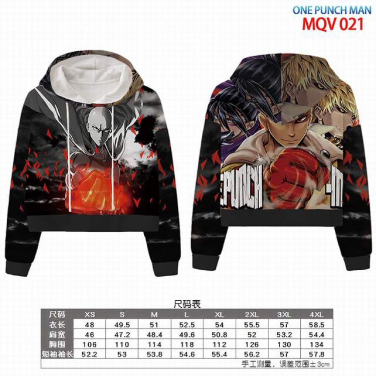 One Punch Man Full color printed hooded pullover sweater 8 sizes from XS to 4XL MQV 021