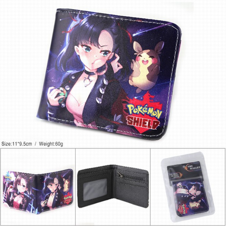 Pokemon Full color silk screen two fold short card bag wallet purse
