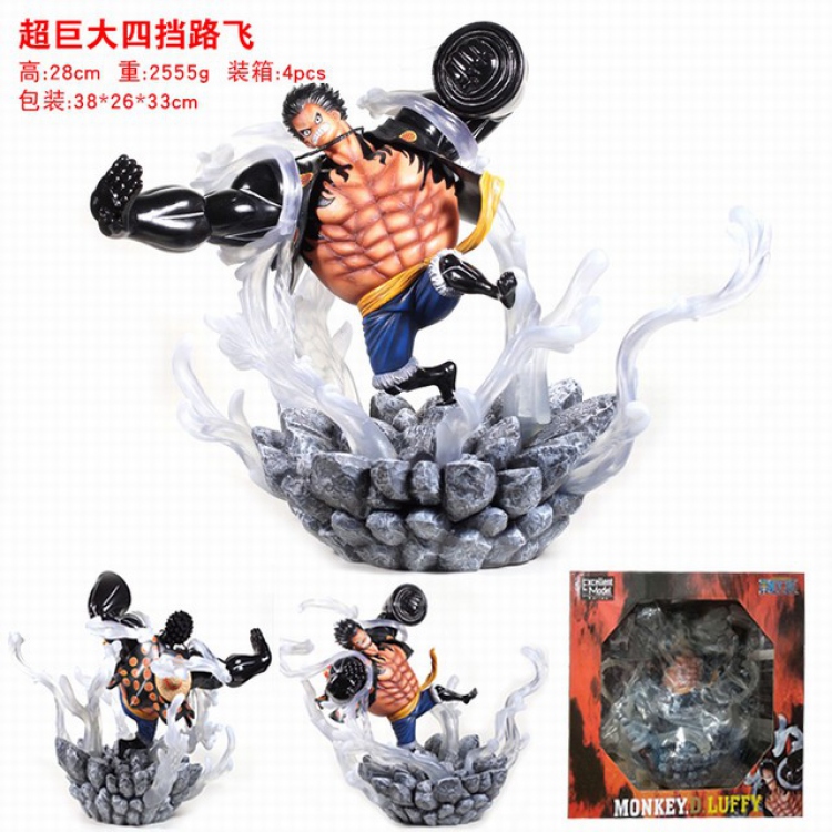 One Piece Gear fourth Monkey D. Luffy Boxed Figure Decoration Model 28CM 2.555KG Color box size:38X26X33CM a box of 4