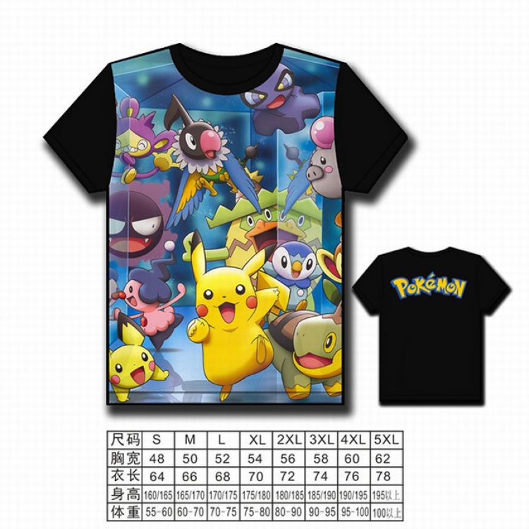 Pokemon Full color printed short-sleeved T-shirt S M L XL 2XL 3XL 4XL 5XL