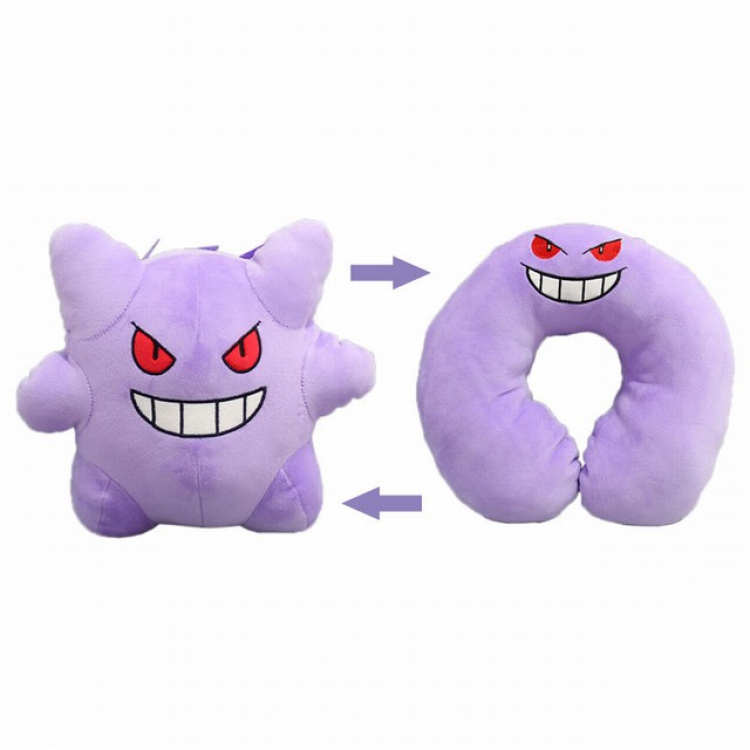 Pokemon Gengar Transforming plush U-shaped pillow 28CM 0.385KG