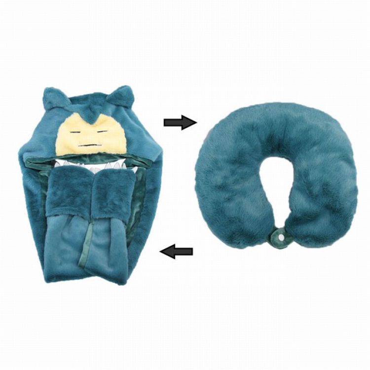 Pokemon Snorlax Transforming plush U-shaped pillow