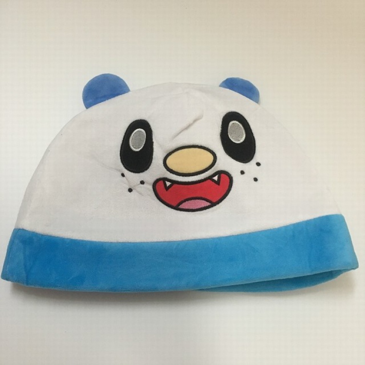 Pokemon Oshawott Cartoon plush cosplay warm hat 30X20CM 100G