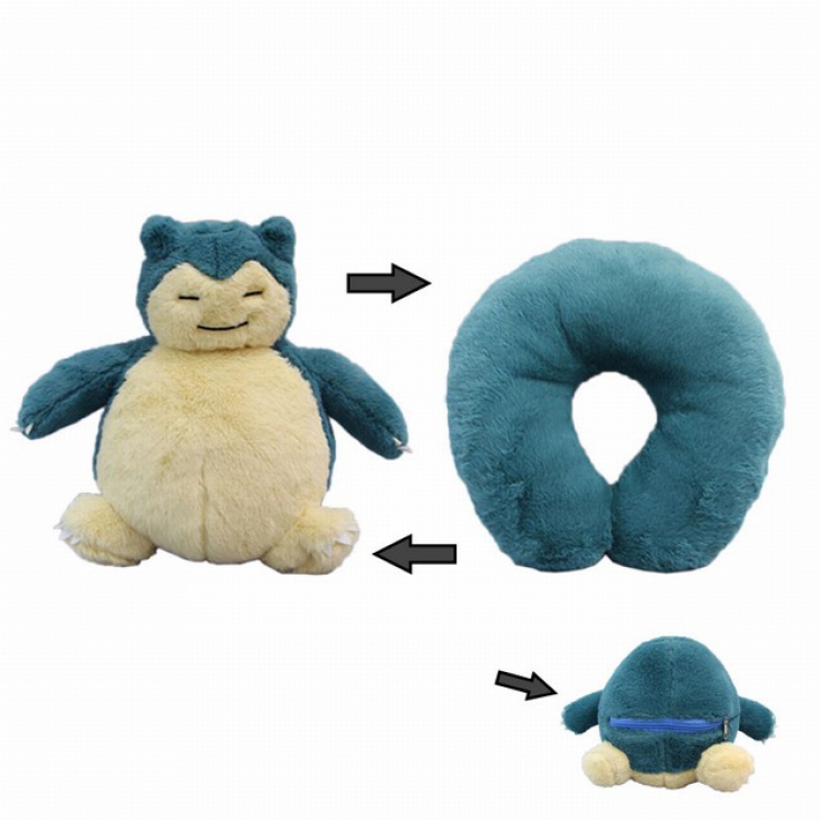 Pokemon Snorlax Plush turned U-shaped pillow