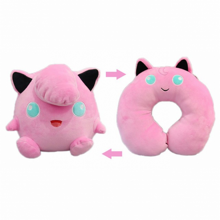 Pokemon Jigglypuff Transforming plush U-shaped pillow 28CM 0.385KG