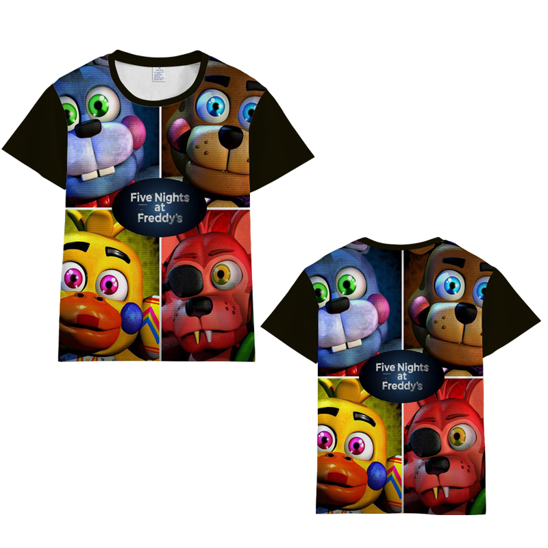 five nights at freddys 3d printed tshirt 2xs to 4xl