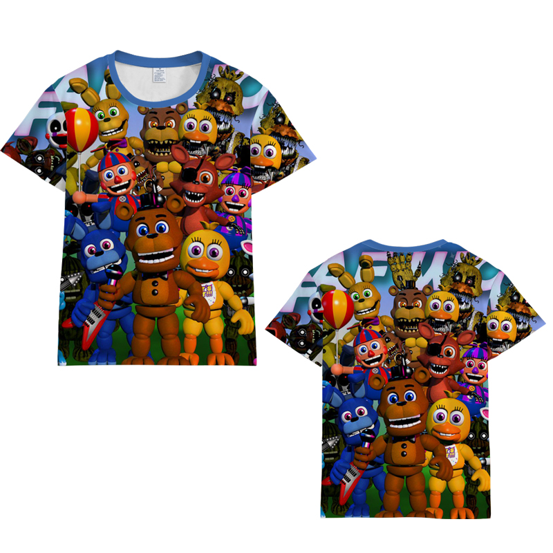 five nights at freddys 3d printed tshirt 2xs to 4xl