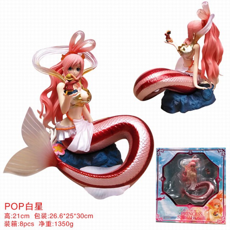 One Piece Shirahoshi Boxed Figure Decoration Model 21CM 1.35KG Color box size:26.6X25X30CM