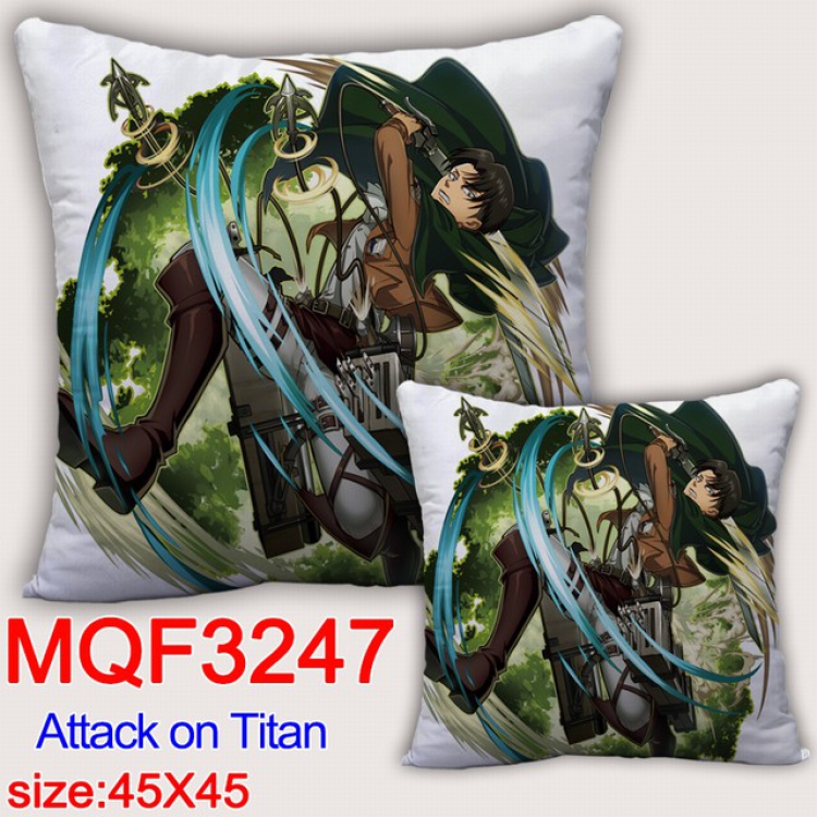 Attack on Titan Double-sided full color pillow dragon ball 45X45CM MQF 3247
