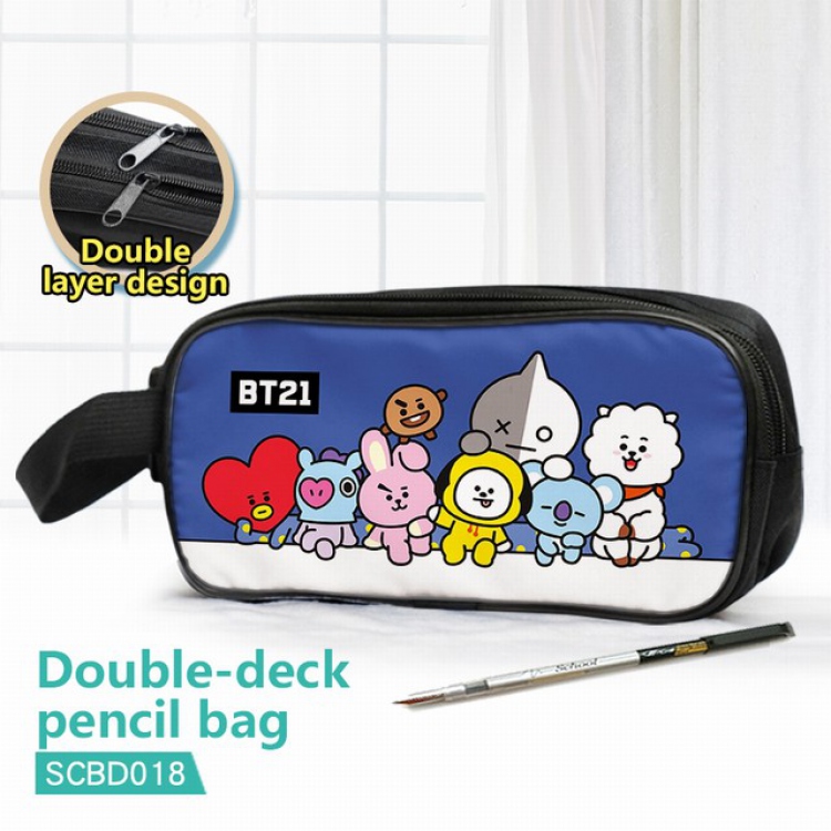 SCBD018-BTS Double waterproof pencil case 25X7X12CM