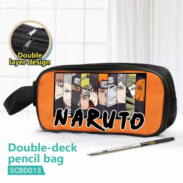 SCBD013-Naruto Double waterproof pencil case 25X7X12CM