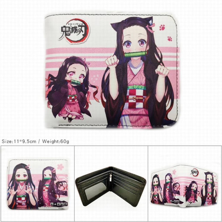 Demon Slayer Kimets Short color picture two fold wallet 11X9.5CM 60G-HK-577