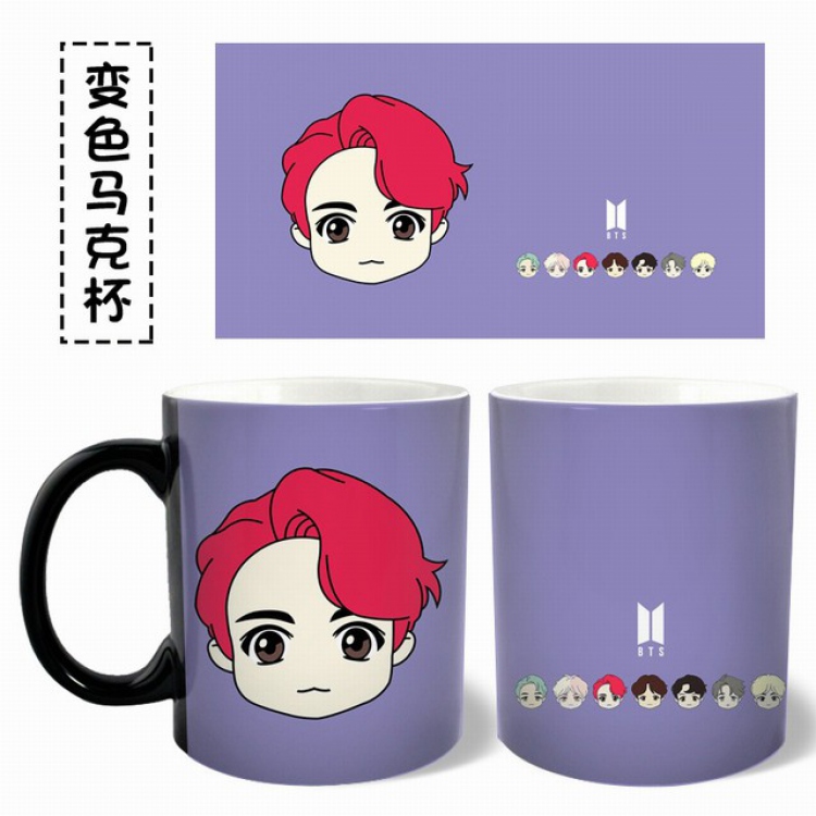 BTS JK Q version color changing cup high 9.6CM diameter 8.3CM