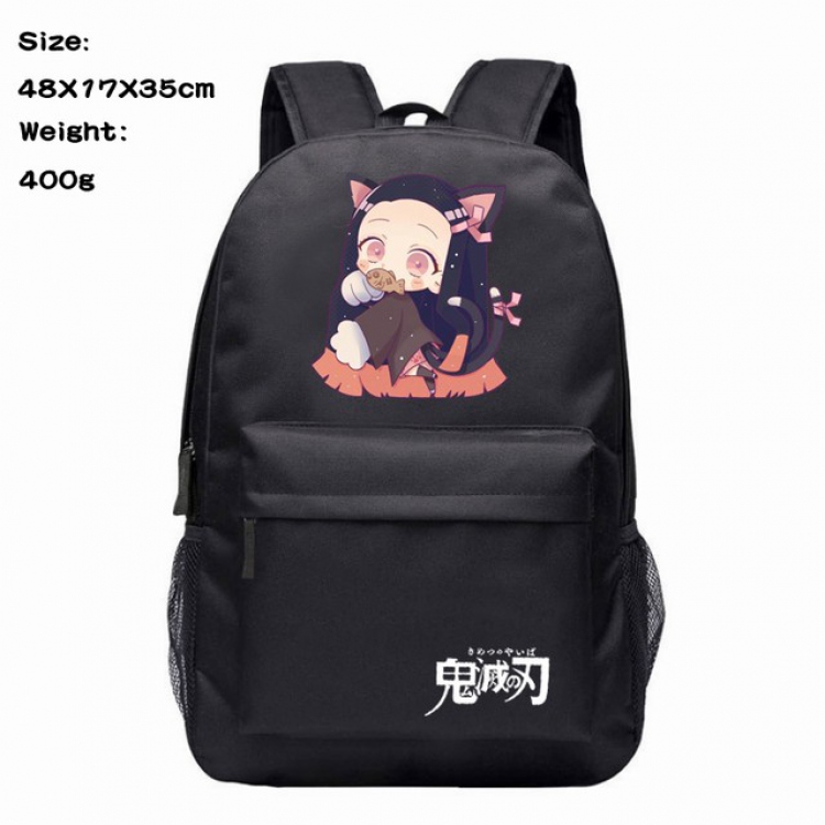 Demon Slayer Kimets Kamado Nezuko Anime 600D Canvas Backpack Waterproof School Bag 48X17X35CM 400G