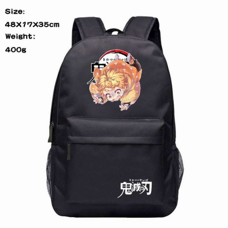 Demon Slayer Kimets Agatsuma Zenitsu Anime 600D Canvas Backpack Waterproof School Bag 48X17X35CM 400G