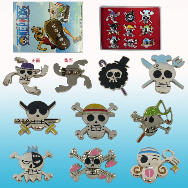 one piece anime brooch set