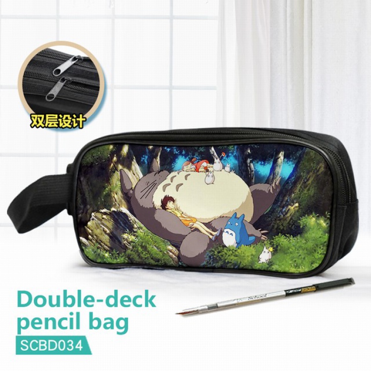 Totoro Double waterproof pencil case 25X7X12CM-SCBD034