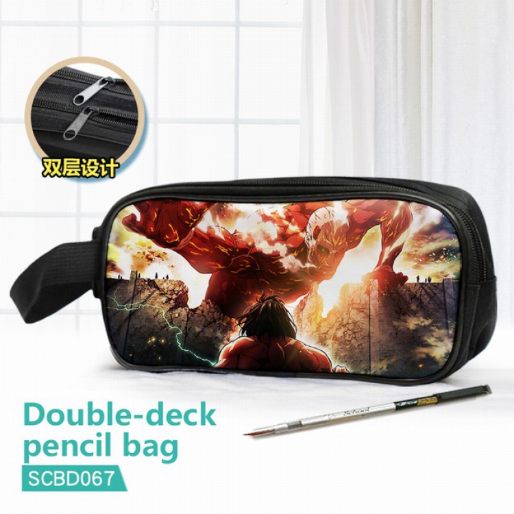 Attack on Titan Double waterproof pencil case 25X7X12CM-SCBD067