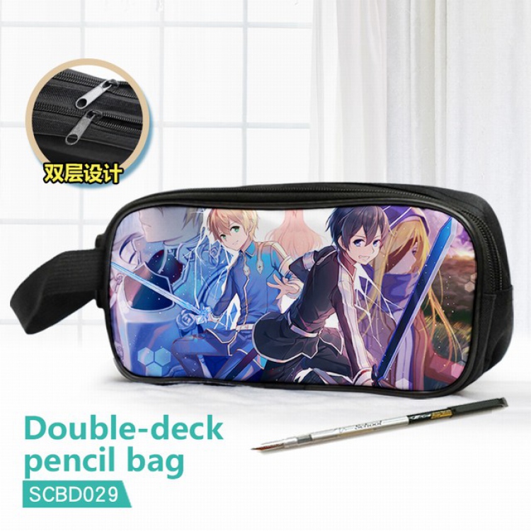 Sword Art Online Double waterproof pencil case 25X7X12CM-SCBD034