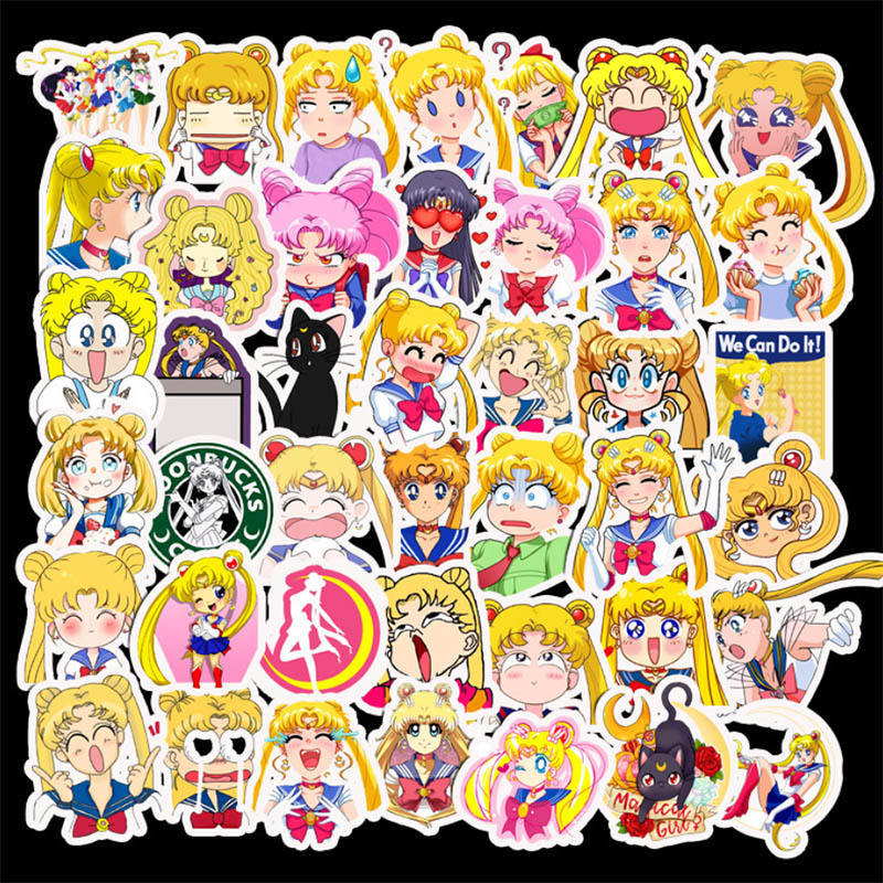 Sailor Moon anime waterproof stickers set(50pcs a set)price for 5 sets