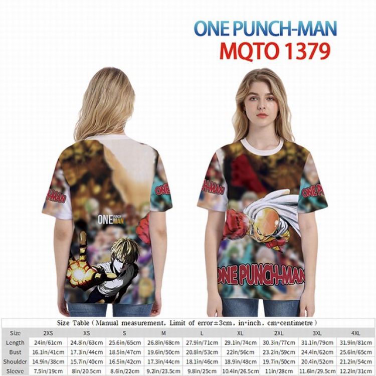 One Punch Man Full color short sleeve t-shirt 9 sizes from 2XS to 4XL MQTO-1379