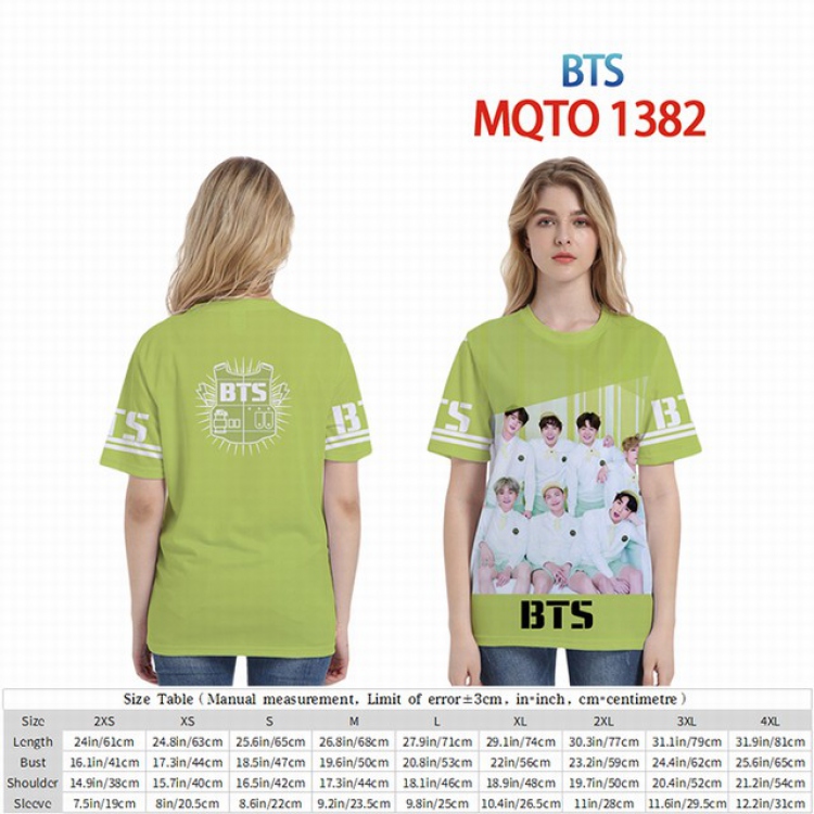 BTS Full color short sleeve t-shirt 9 sizes from 2XS to 4XL MQTO-1382