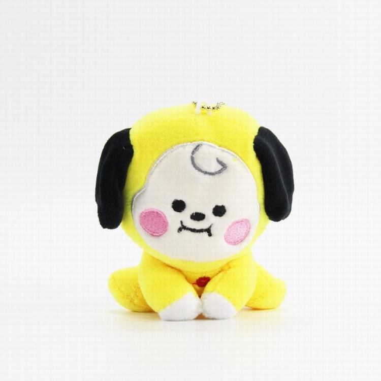 BTS Little yellow dog Plush doll pendant ornaments doll size: 12X9X6CM a set price for 10 pcs