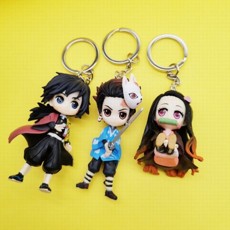 Demon Slayer Kimets Kamado Tanjirou Kamado Nezuko Tomioka Giyuu Keychain pendant a set of 3