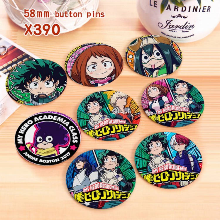 My Hero Academia a set of 8 models Tinplate coated badge 6CM X390