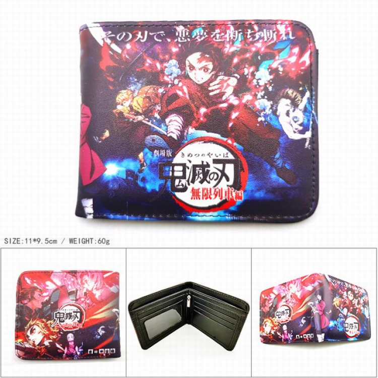 Demon Slayer Kimets Short color picture two fold wallet 11X9.5CM 60G-HK-604