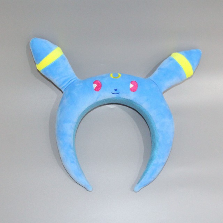 Pokemon Q version Eevee Plush headdress headband 19X17CM 0.04KG a set price for 5 pcs