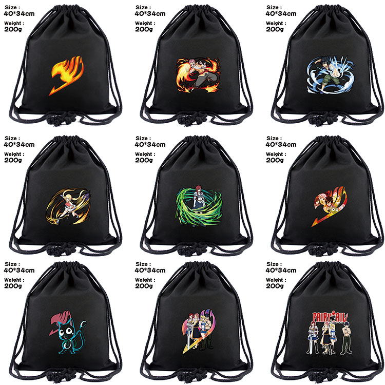 Fairy Tail anime drawstring backpack bag