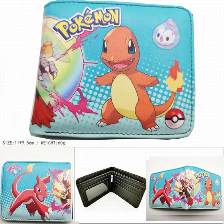 Pokemon Short color picture two fold wallet 11X9.5CM 60G HK-616